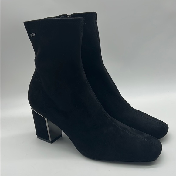 DKNY Cavale Square Toe Heeled Sock Boots Black Size 9 NWT - Picture 3 of 10